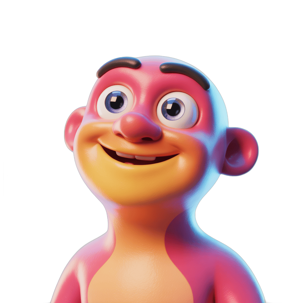 Happy cartoon character smiling isolated transparent background clipart PNG - transparent background