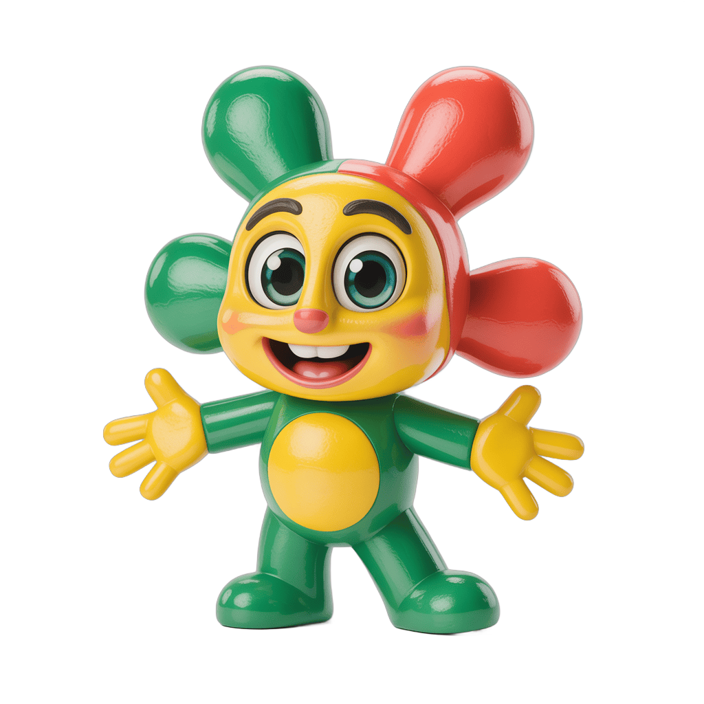 Happy cartoon dandelion character with arms outstretched for cheerful illustrations and designs PNG - transparent background