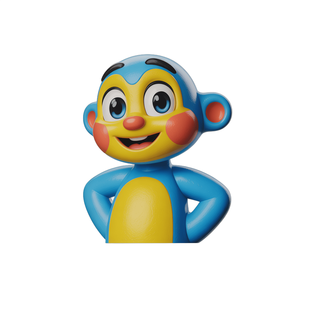 Happy cartoon monkey character with arms crossed isolated transparent background clipart PNG - transparent background