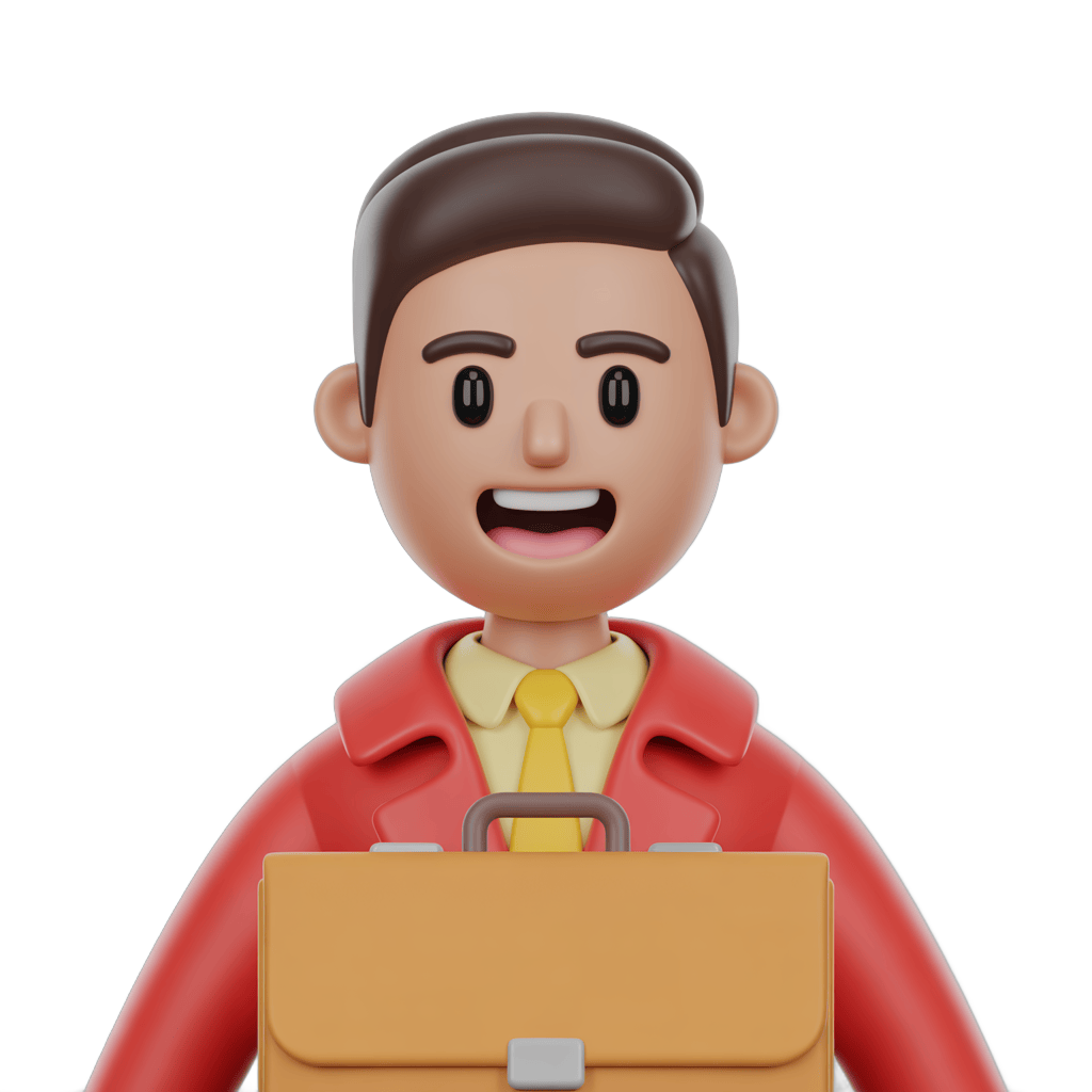 Happy professional man with briefcase carrying smiling confident business executive PNG - transparent background