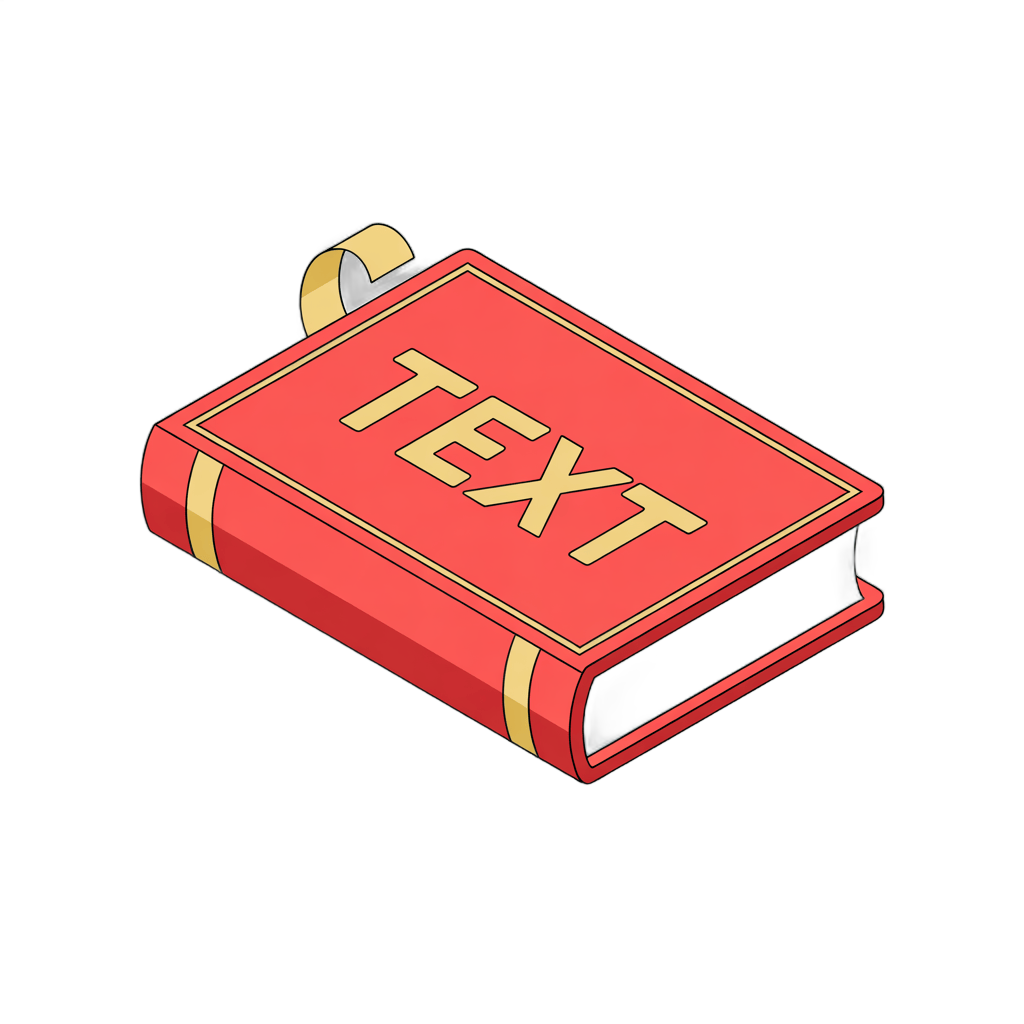 Isolated 3d red book illustration with text placeholder for design projects and presentations PNG - transparent background