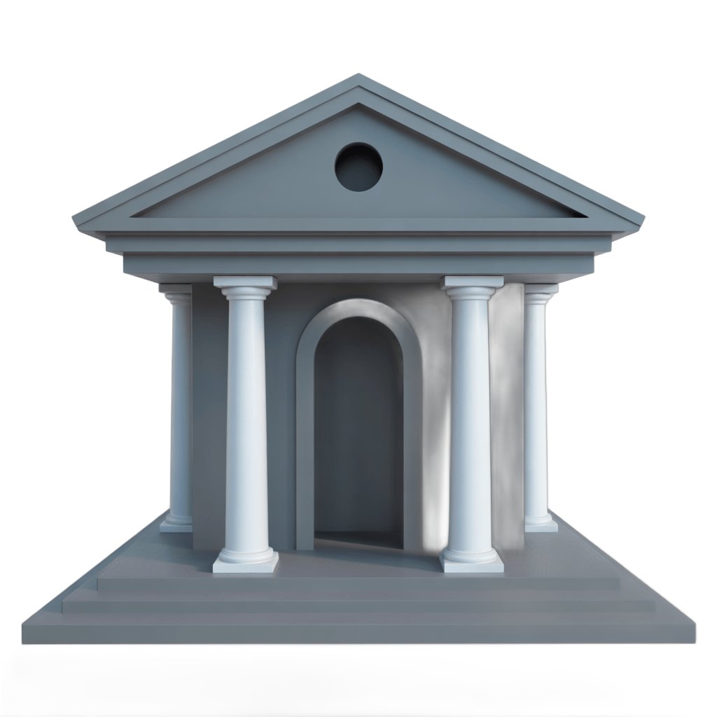 Isolated ancient greek temple architecture illustration for educational and historical presentations PNG - transparent background