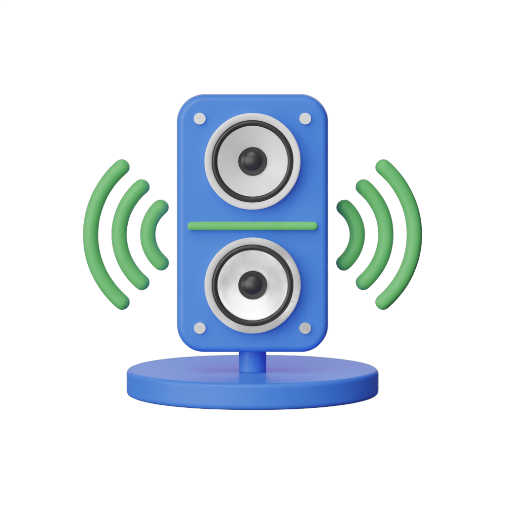Isolated clipart speaker graphic with wireless signal waves for presentations and media designs PNG - transparent background