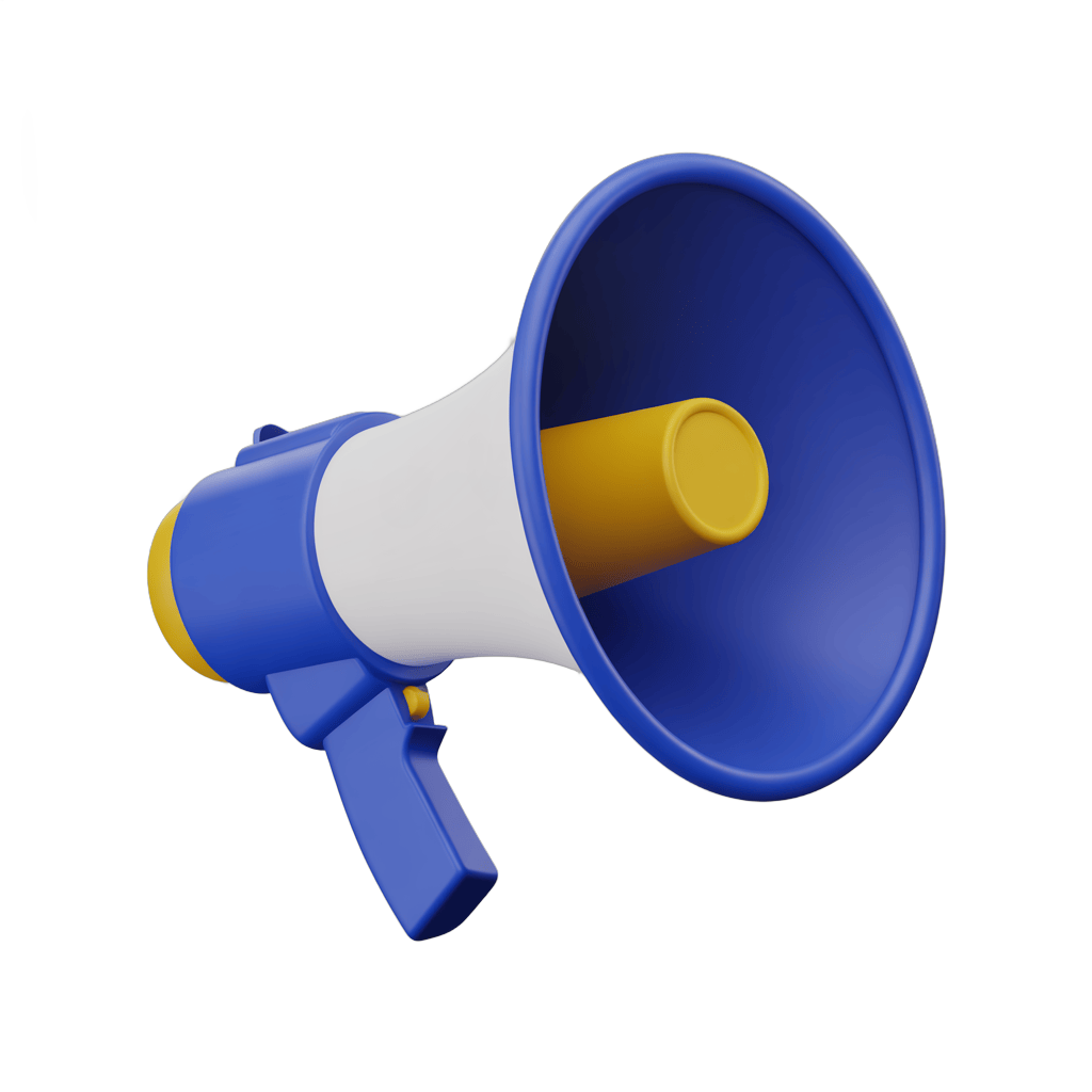 Isolated colorful megaphone graphic for presentations and announcements PNG - transparent background