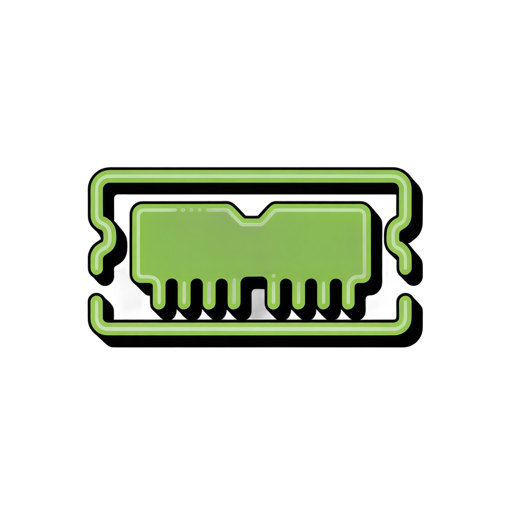 Isolated green circuit board clipart with transparent background for tech presentations and digital designs PNG - transparent background