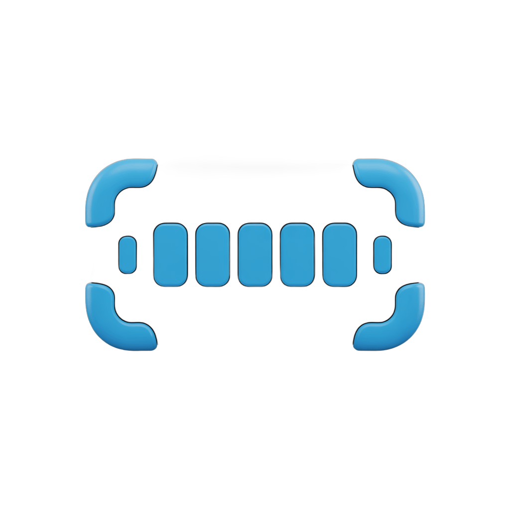 Isolated modern blue barcode scanner graphic element for app interface design and digital marketing PNG - transparent background