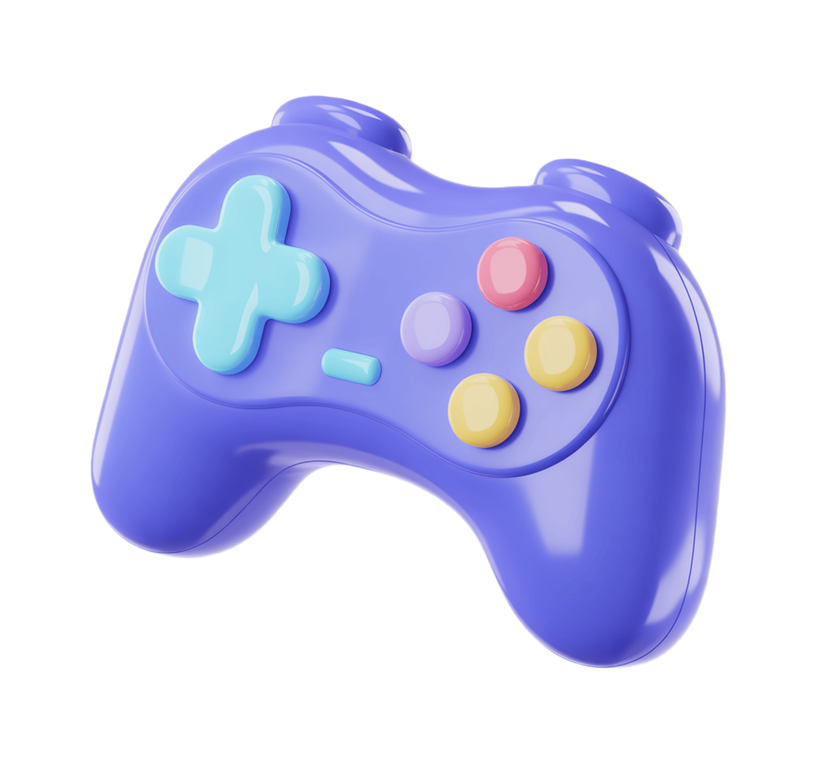 Isolated purple video game controller clipart for digital design projects PNG - transparent background