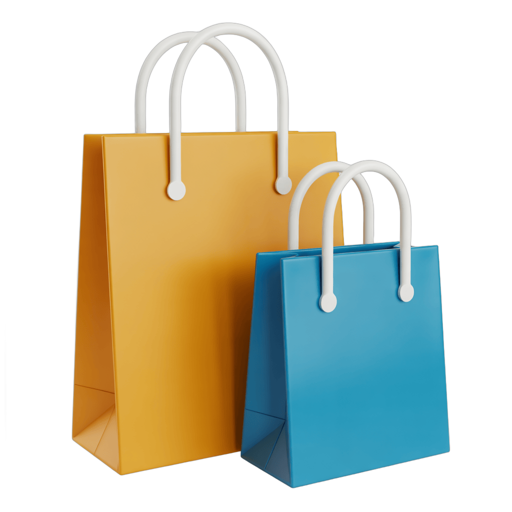 Isolated shopping bags clipart for ecommerce website and online store graphics PNG - transparent background
