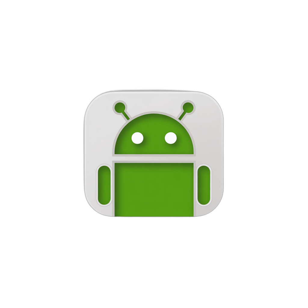 Isolated transparent android robot icon for mobile app design and digital marketing graphics PNG - transparent background