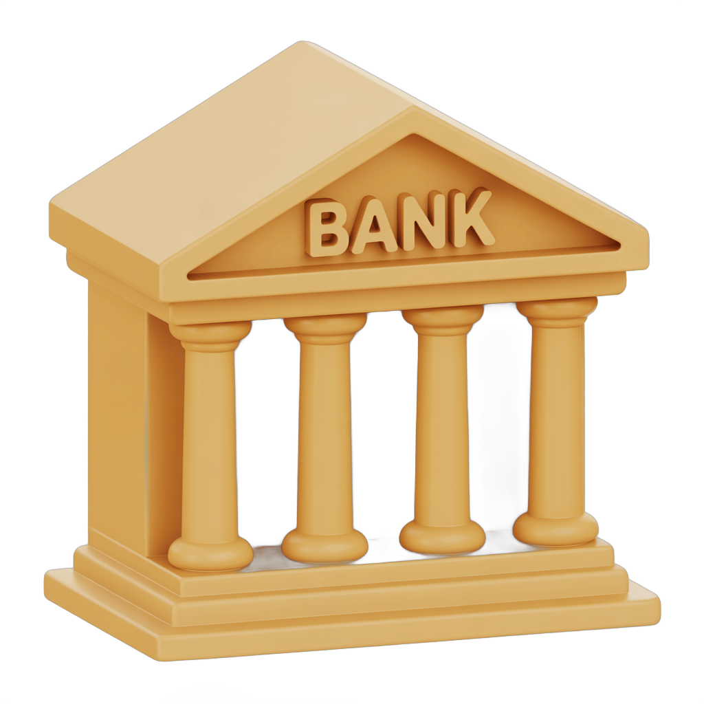 Isolated transparent bank building clipart graphic element for financial presentations and business designs PNG - transparent background