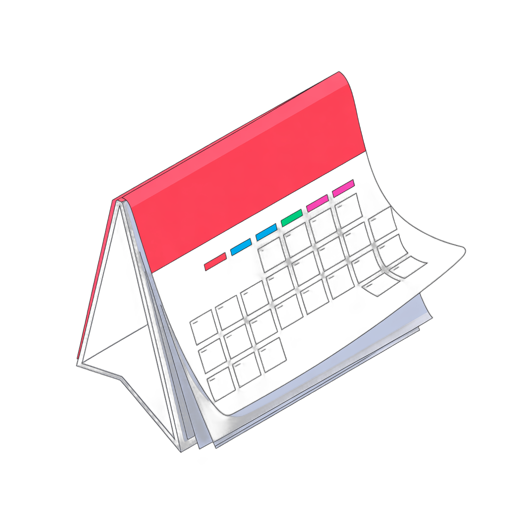 Isolated transparent calendar clipart for planning events schedules and business presentations PNG - transparent background