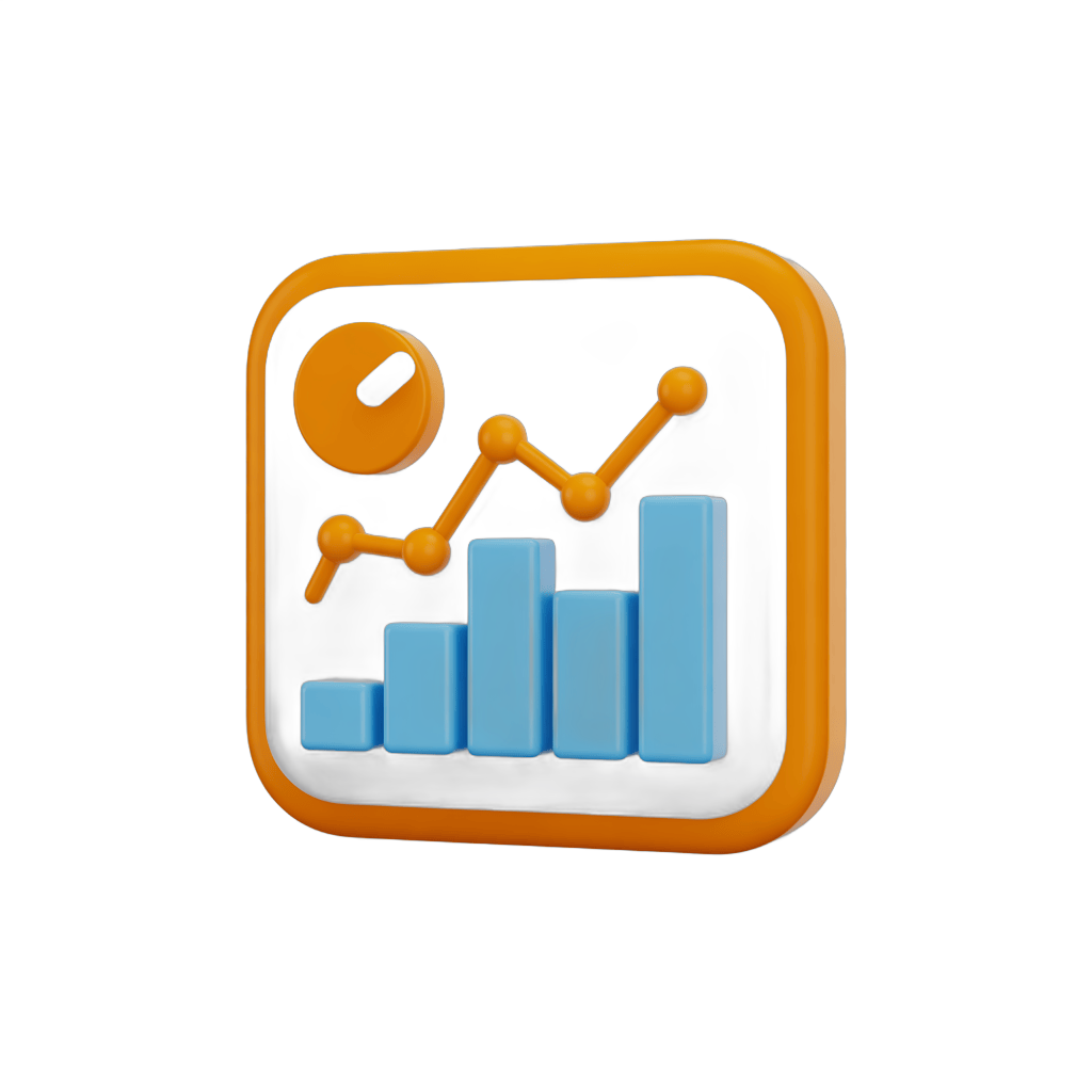 Isolated transparent clipart icon showing business growth with rising bar chart and upward trend line PNG - transparent background