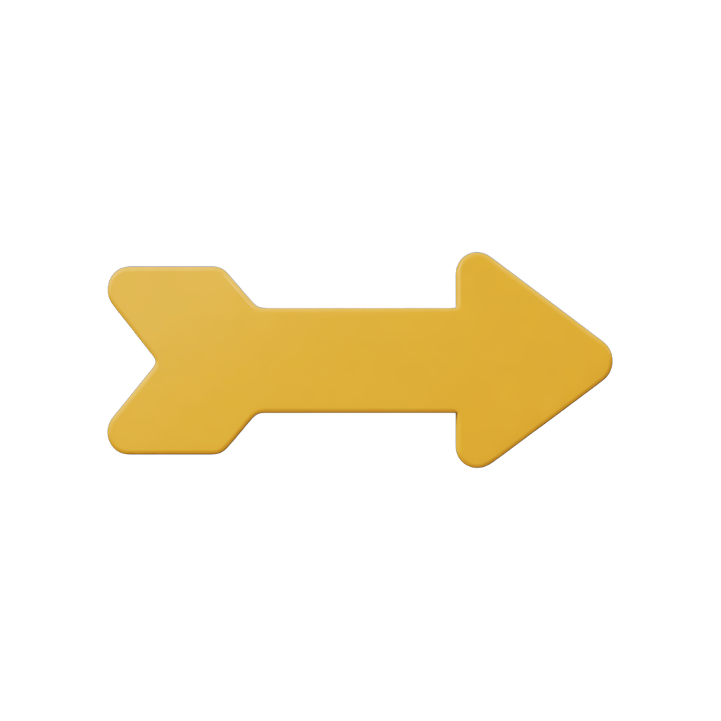 Isolated transparent yellow arrow clipart for presentations and web design graphics PNG - transparent background
