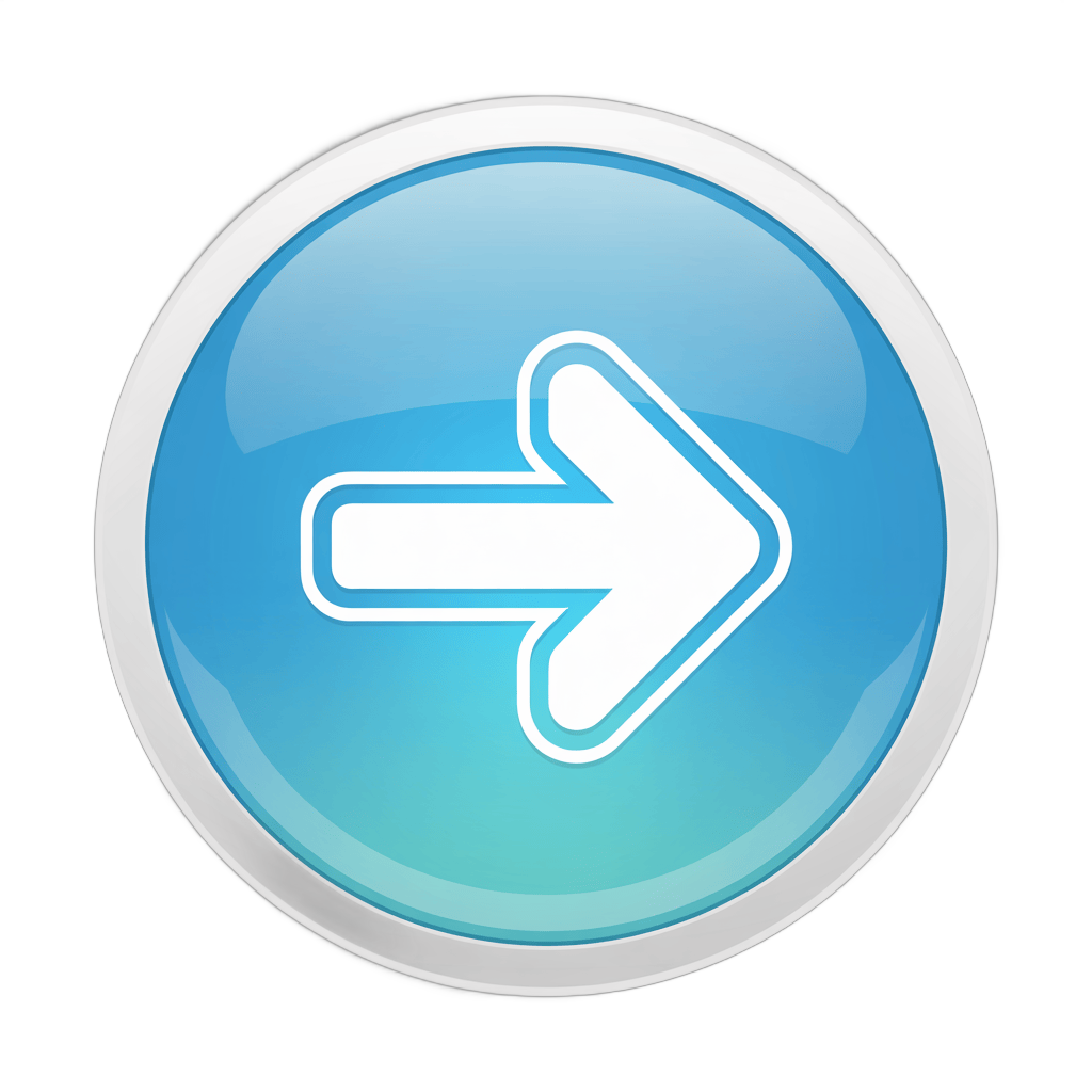 Modern blue circular arrow icon for next step navigation and user interface design PNG - transparent background