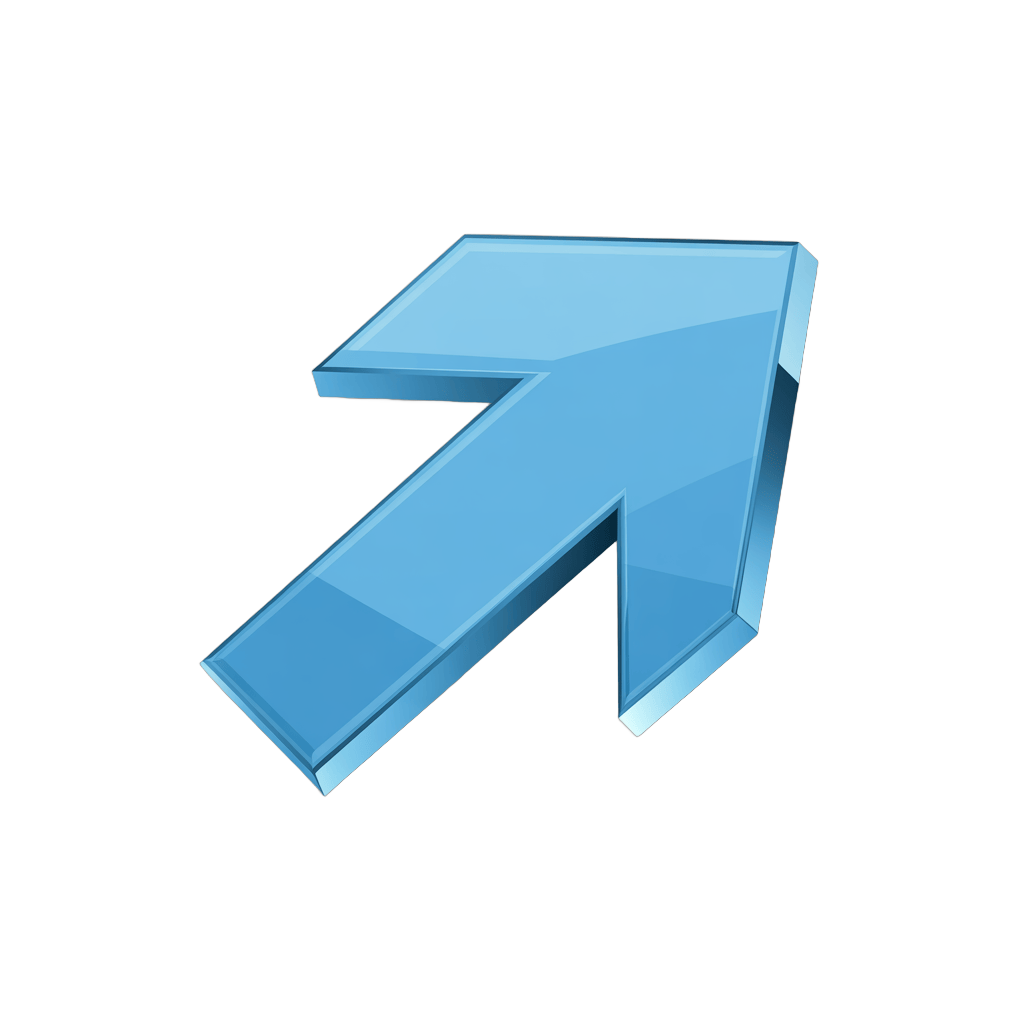 Modern blue upward arrow icon for presentations business graphics and web design PNG - transparent background