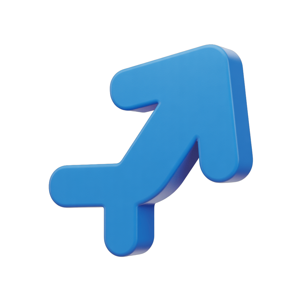 Modern blue upward arrow icon for presentations, websites, and user interface design PNG - transparent background