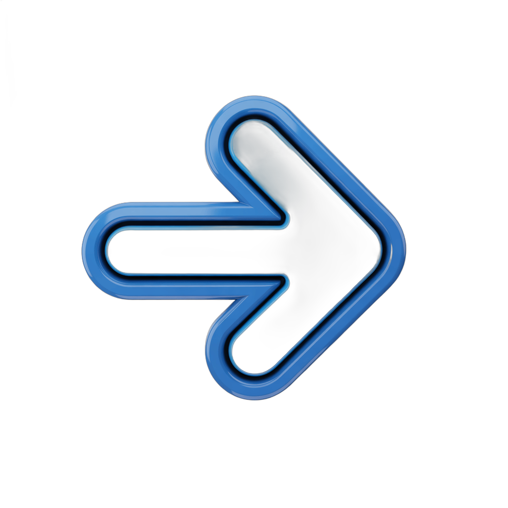 Modern clean blue arrow icon graphic element for presentations and web design projects PNG - transparent background