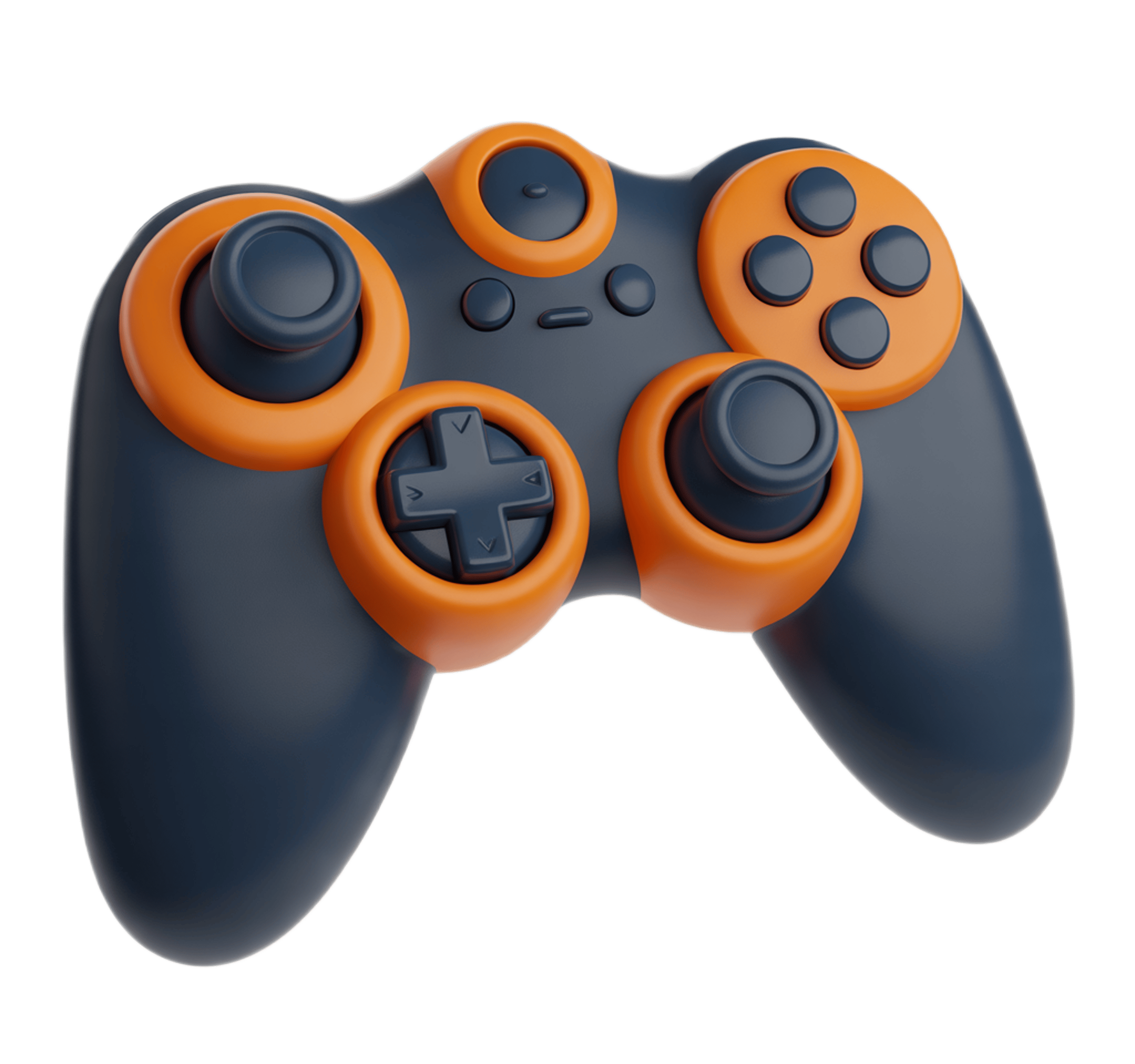 Modern game controller clipart with orange accents for gaming graphics and app icons PNG - transparent background