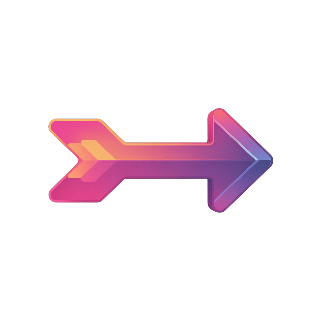 Modern gradient arrow graphic for presentations and web design projects PNG - transparent background