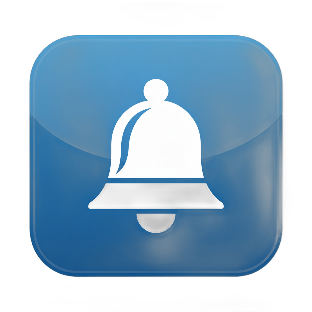 Modern notification bell icon for alerts and app interface design with transparent background PNG - transparent background