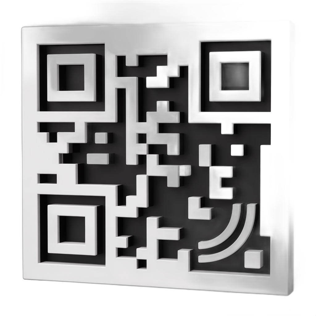 Modern QR code graphic element for digital marketing and app promotion designs PNG - transparent background