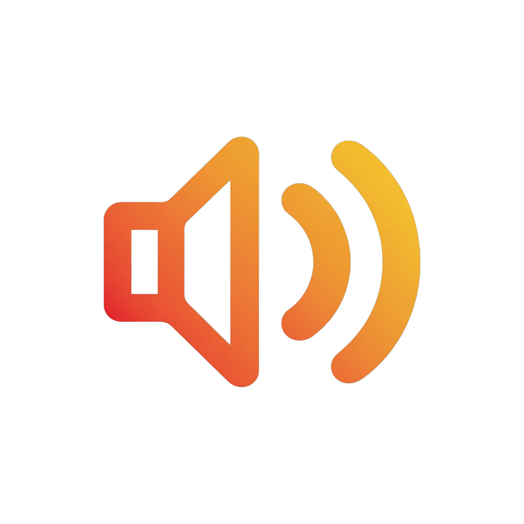 Modern speaker icon with sound waves for presentations and apps PNG - transparent background