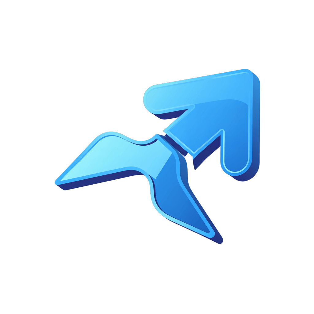 Modern upward arrow clipart graphic element for business presentations and marketing materials PNG - transparent background