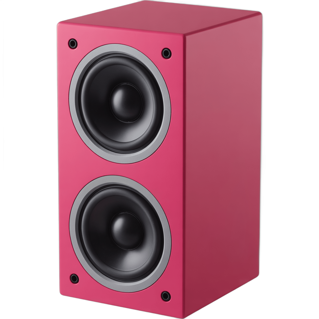 Pink isolated speaker graphic for presentations and marketing designs PNG - transparent background