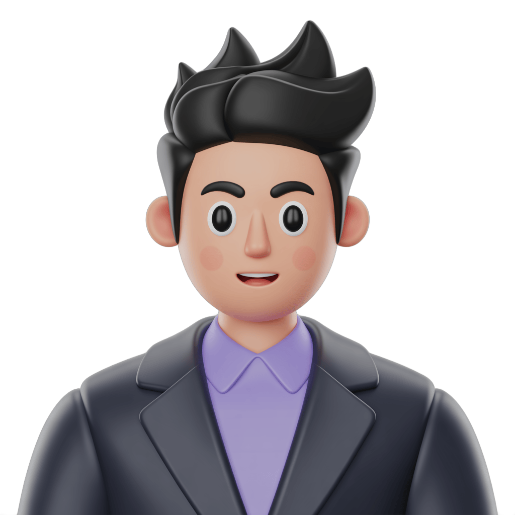 Professional cartoon businessman with surprised expression for presentations and business graphics PNG - transparent background