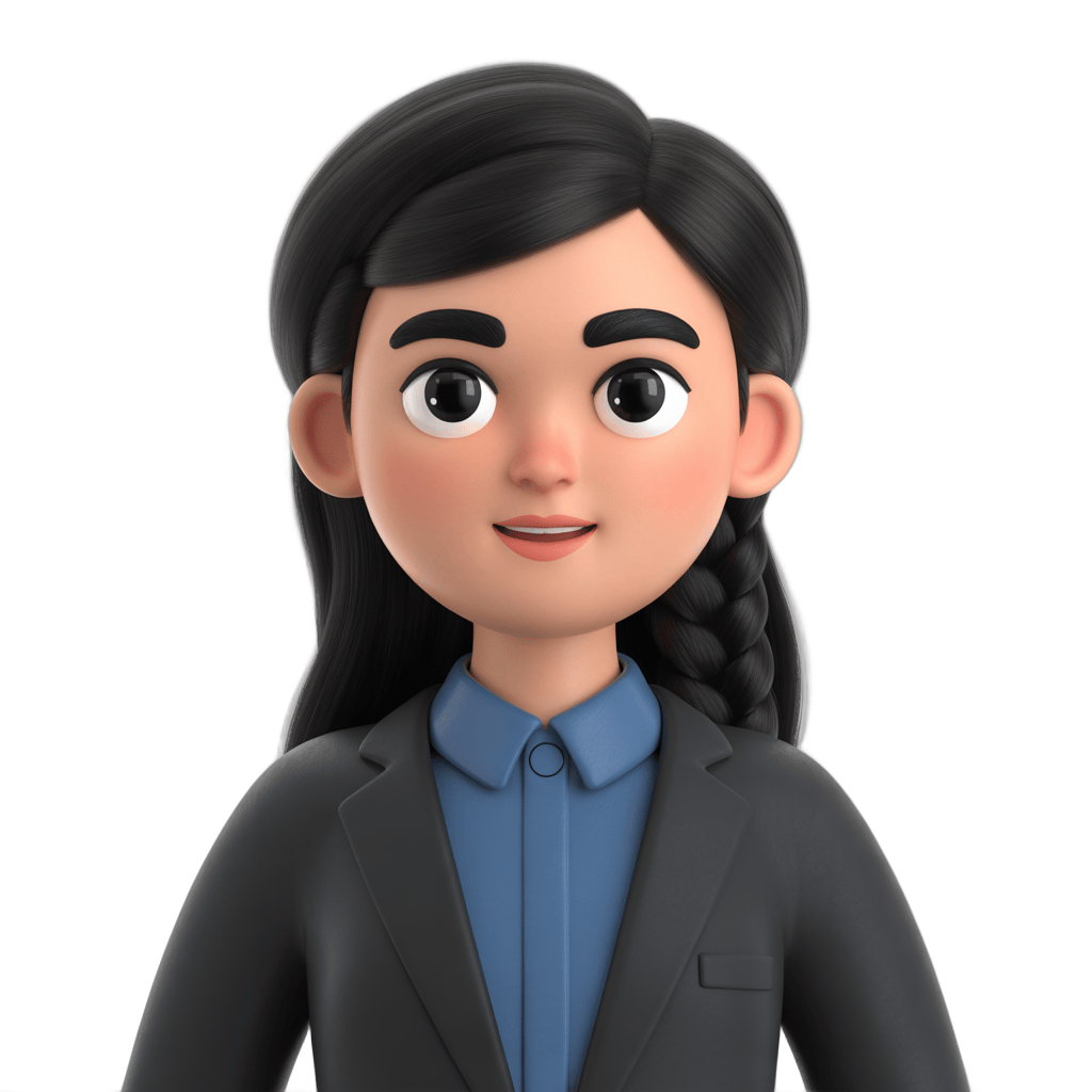 Professional cartoon woman in business suit for presentations and corporate graphics PNG - transparent background