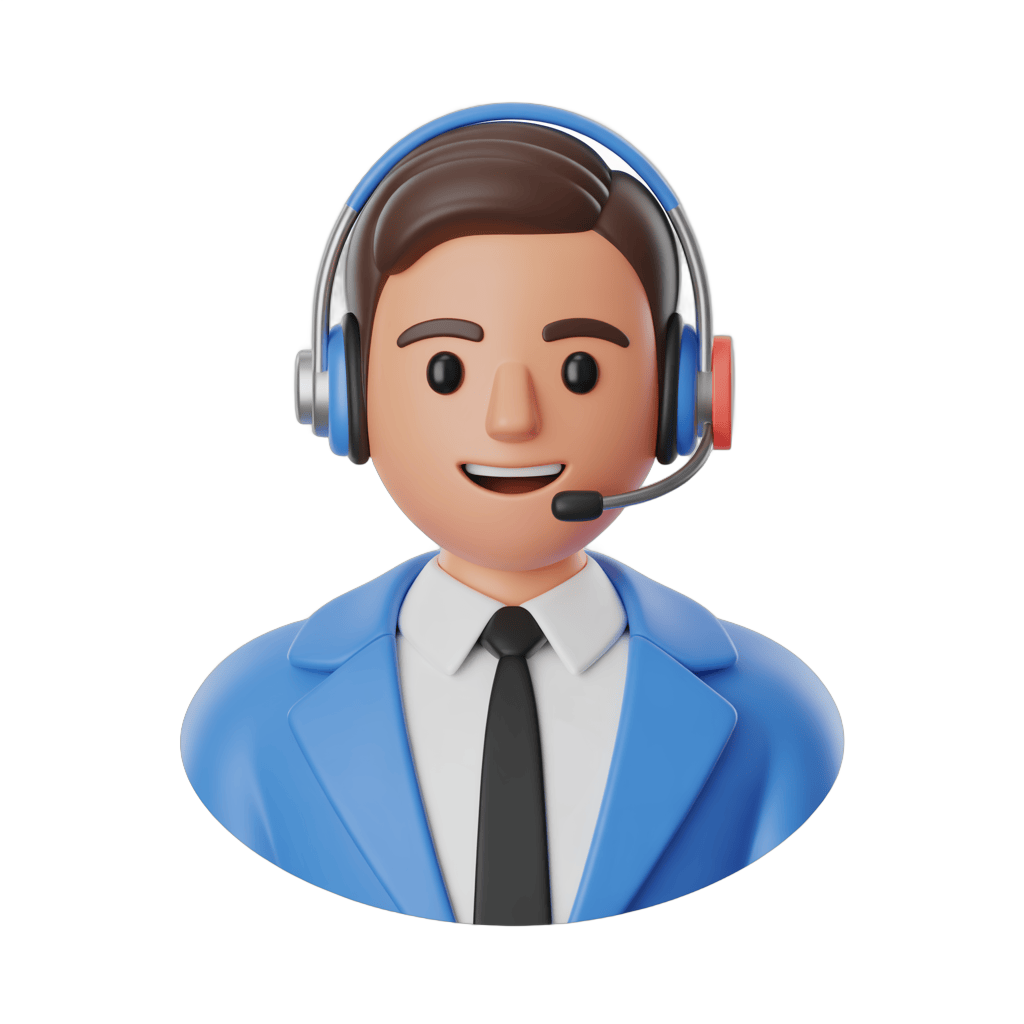Professional customer support agent with headset and smiling for call center office use PNG - transparent background