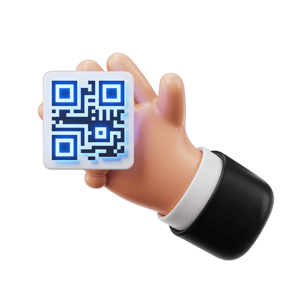 Professional hand holding qr code graphic for digital marketing and business presentations PNG - transparent background