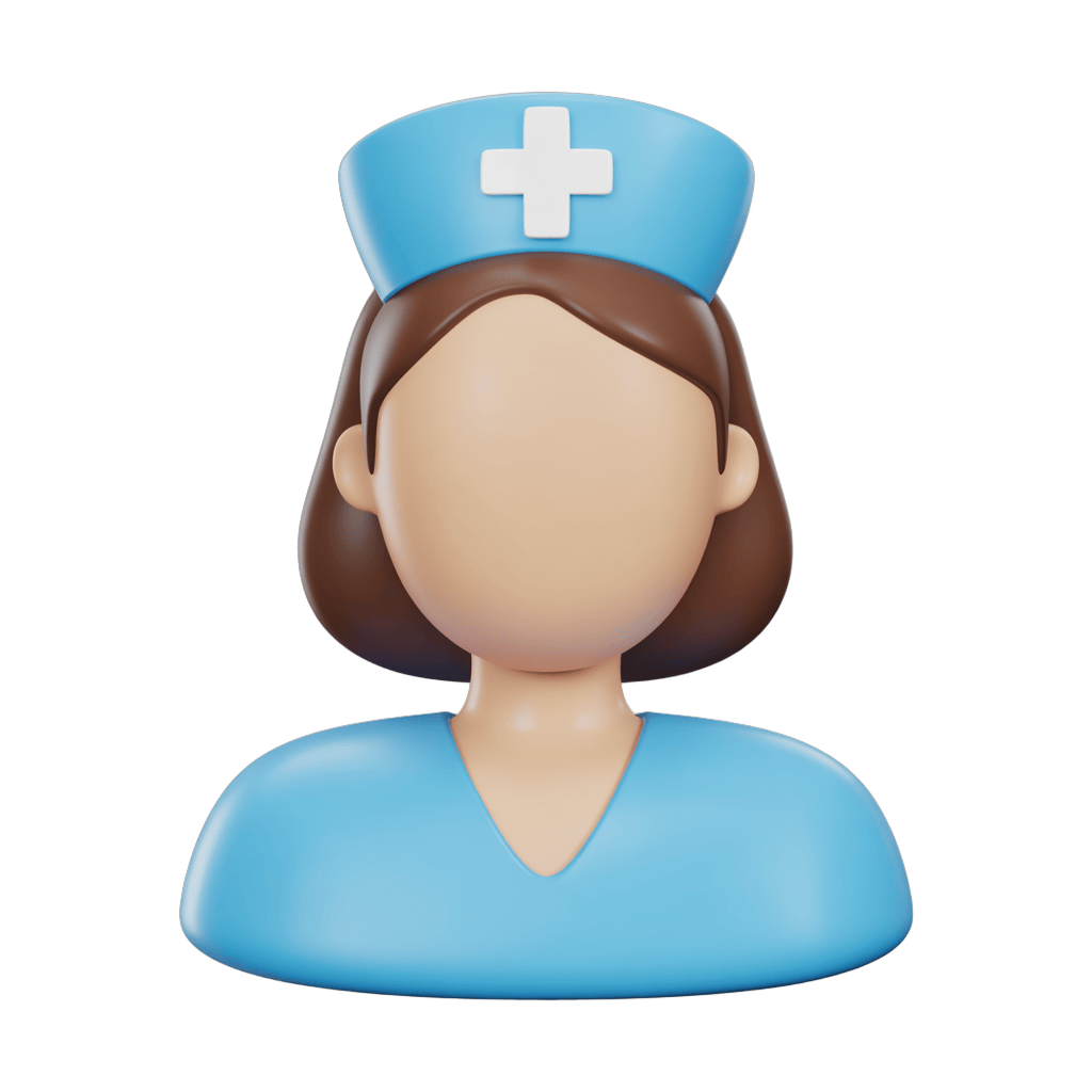 Professional nurse avatar icon with medical cross hat for healthcare apps and websites PNG - transparent background