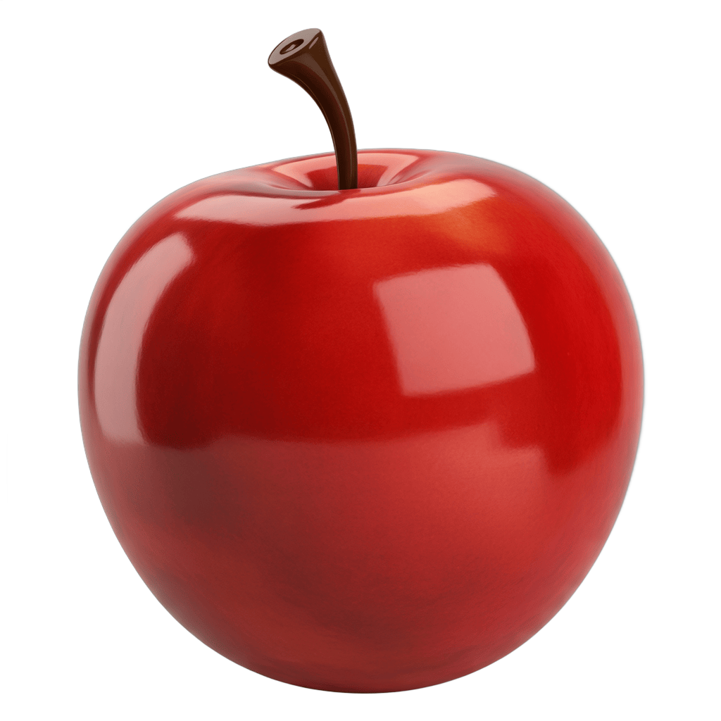 Red apple isolated graphic element for food packaging and healthy lifestyle designs PNG - transparent background