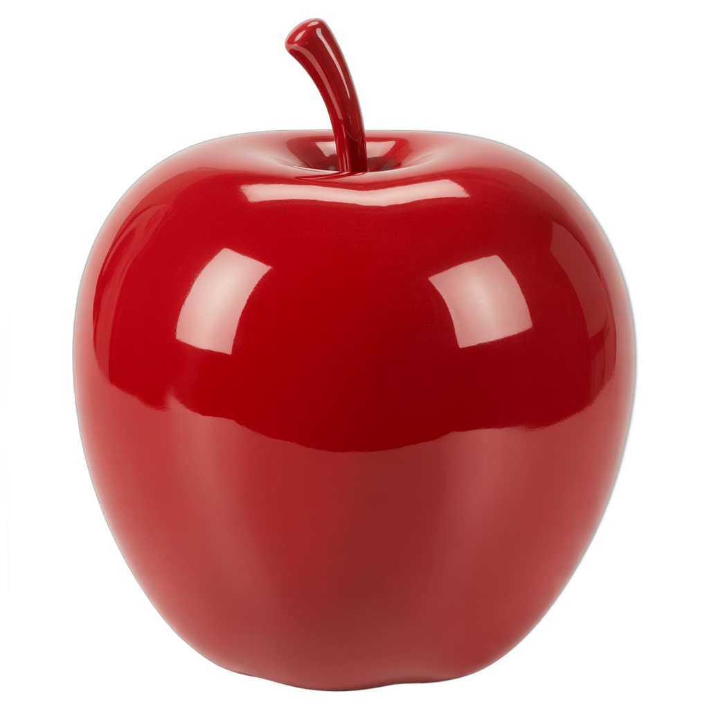 Red glossy apple isolated clipart for food graphics and digital design projects PNG - transparent background