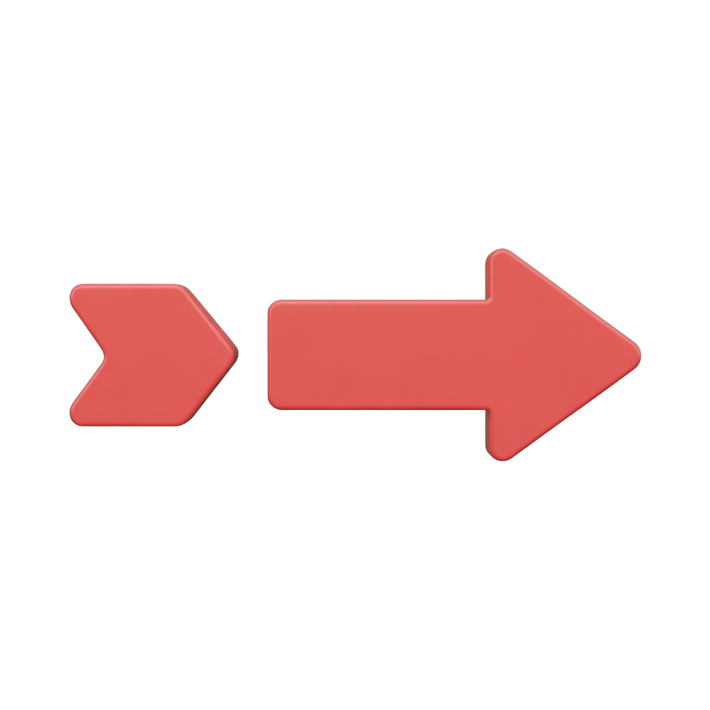 Red isolated directional arrows graphic element for presentations and web design PNG - transparent background