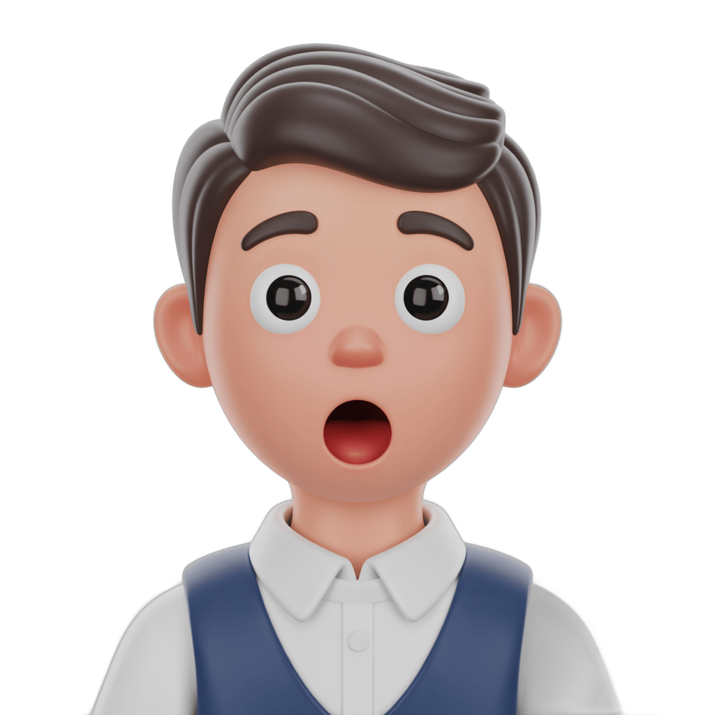 Surprised young boy in school uniform vest looking shocked isolated transparent background clipart PNG - transparent background