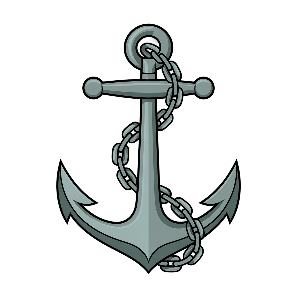 Traditional navy anchor graphic element for maritime logos and nautical branding designs PNG - transparent background