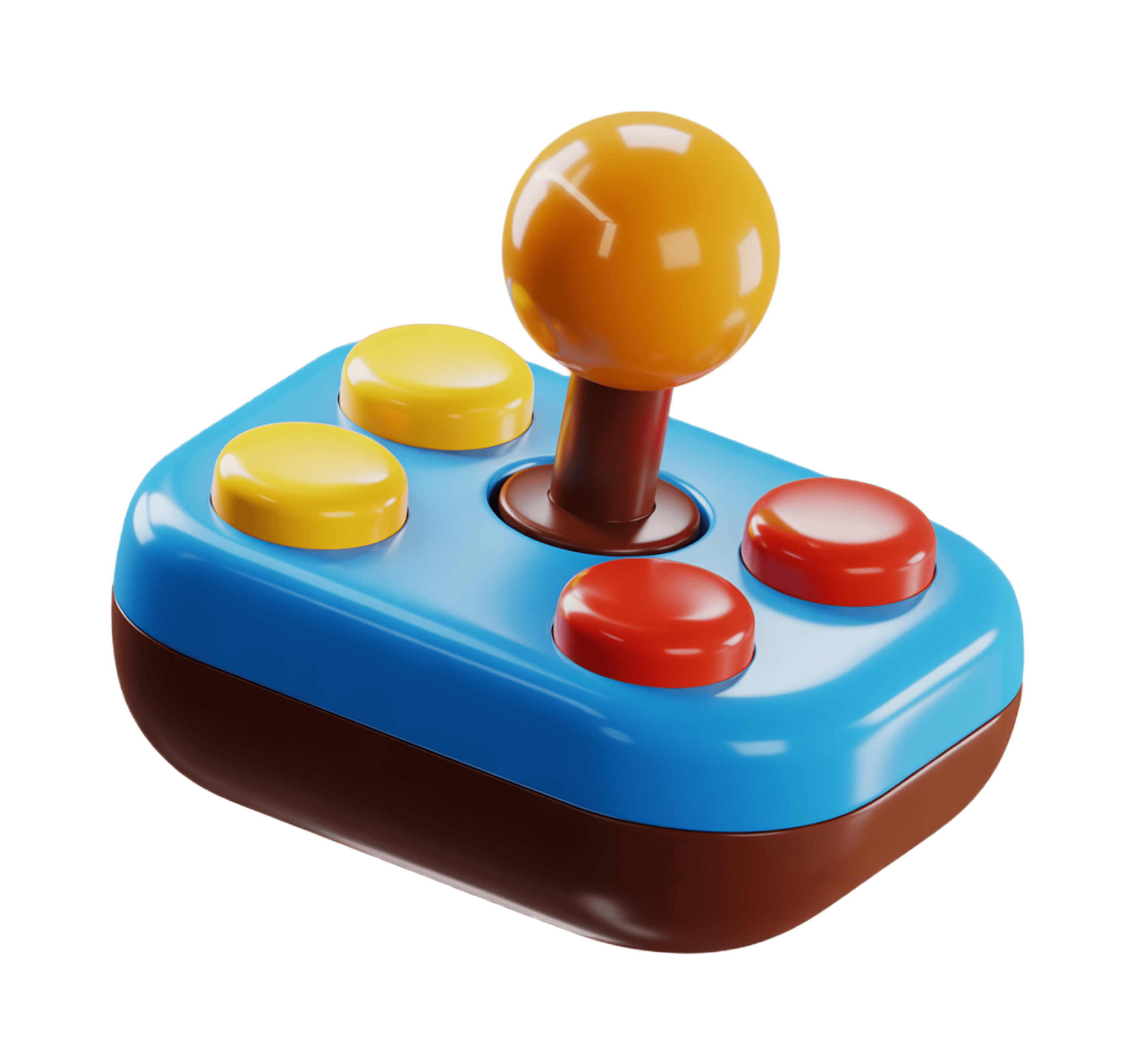 Vintage arcade style joystick controller clipart for retro gaming graphics and illustrations PNG - transparent background