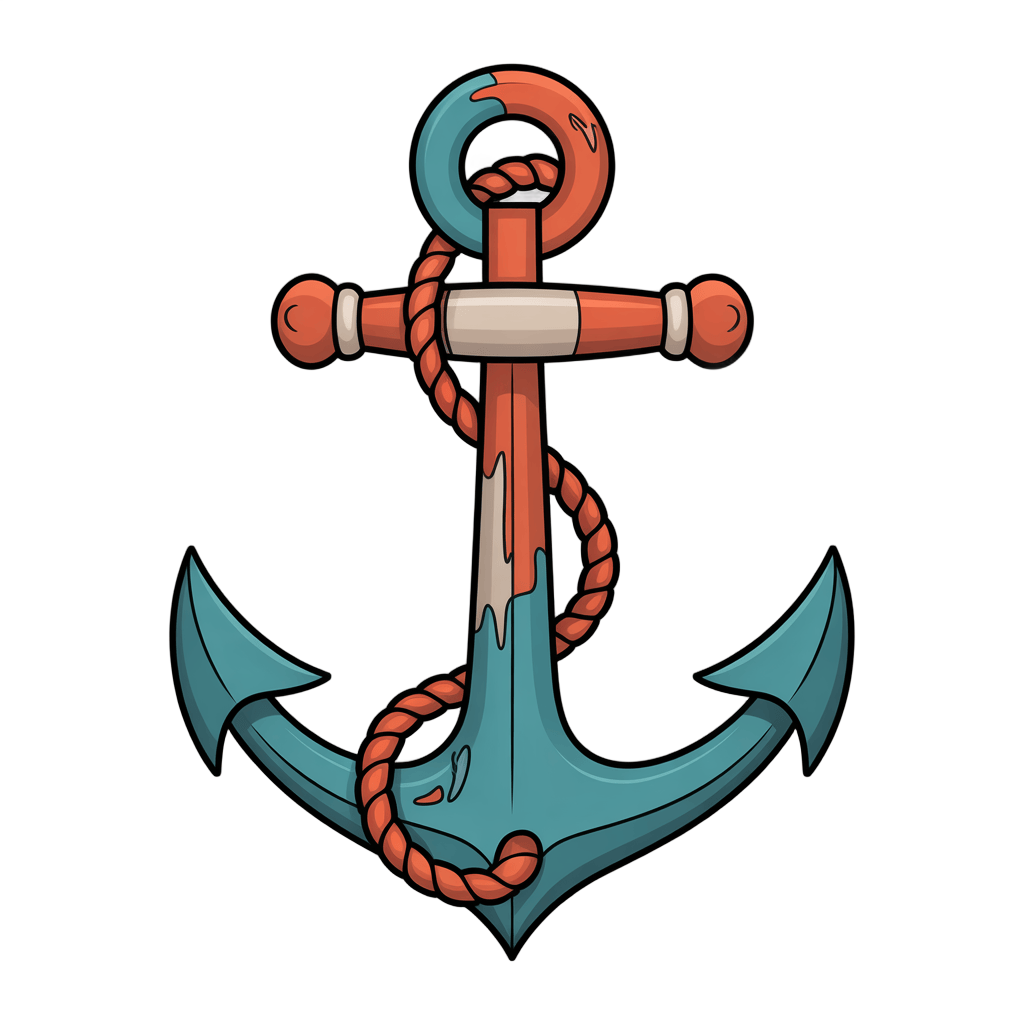 Vintage nautical anchor illustration for maritime logos and travel branding designs PNG - transparent background