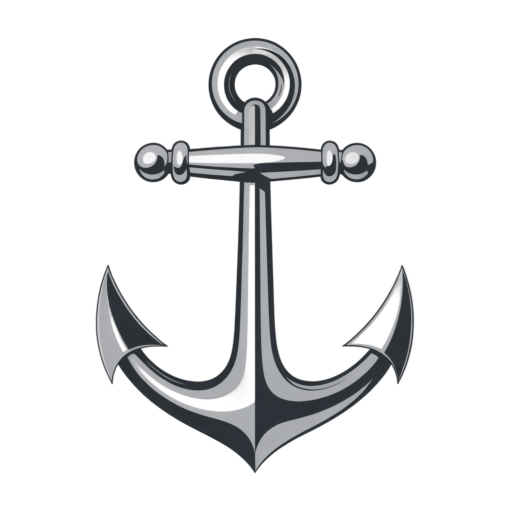 Vintage style anchor graphic element for nautical maritime logo branding and design projects PNG - transparent background