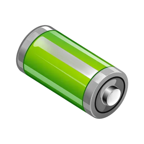 3d cartoon battery icon with green energy indicator for eco friendly design projects and presentations PNG