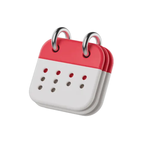 3d cartoon calendar page clipart for scheduling events and reminders in presentations PNG