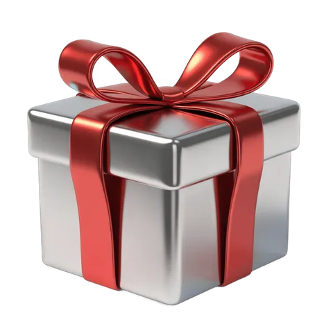3d cartoon gift box with red ribbon for holiday and celebration presentations PNG