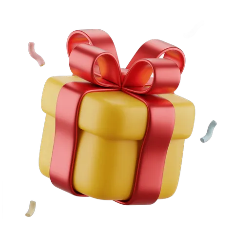 3d cartoon gift box with red ribbon for holiday celebration and special occasion presentations PNG