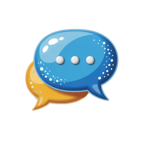3d cartoon speech bubble conversation graphic element for presentations and social media designs PNG