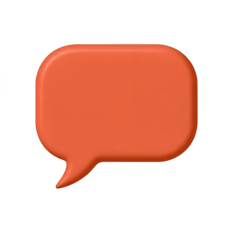 3d cartoon speech bubble graphic element for presentations and social media content PNG