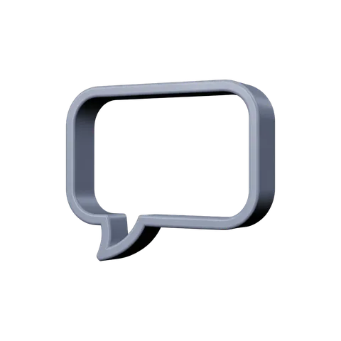 3d cartoon speech bubble graphic element for presentations and social media designs PNG