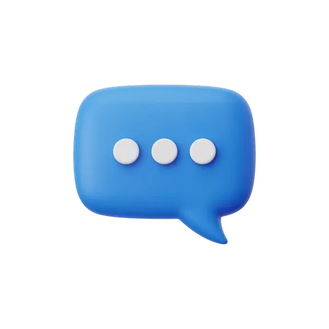 3d cartoon speech bubble icon with three dots for chat message placeholder design PNG
