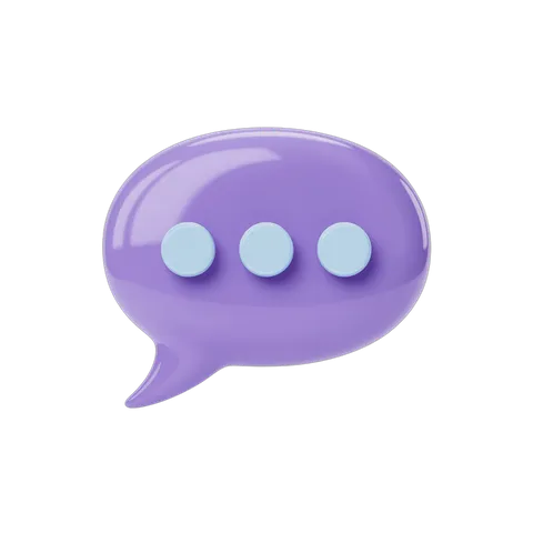 3d cartoon speech bubble with three dots for dialogue or chat graphic element PNG